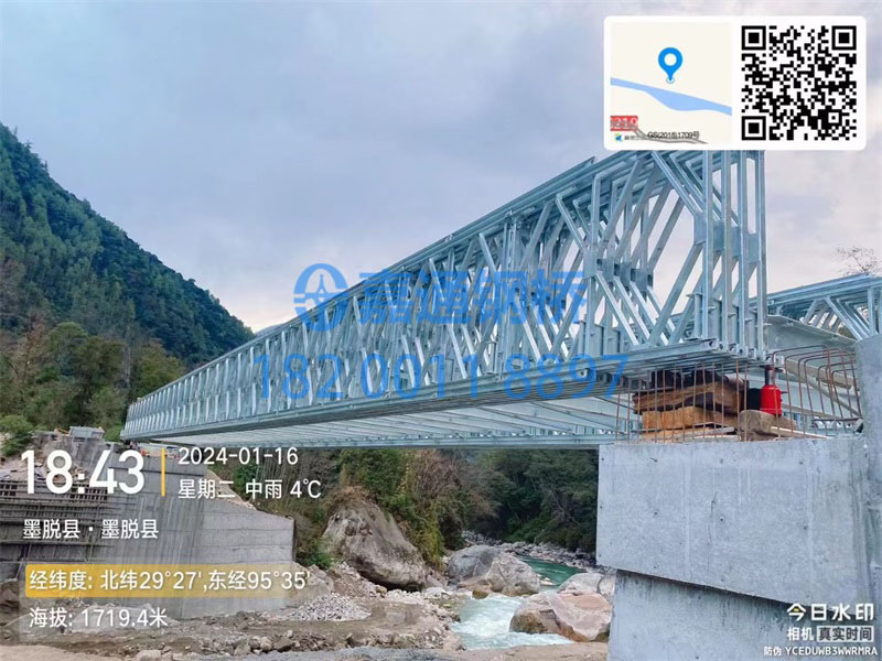 墨脱格当乡51米钢便桥 